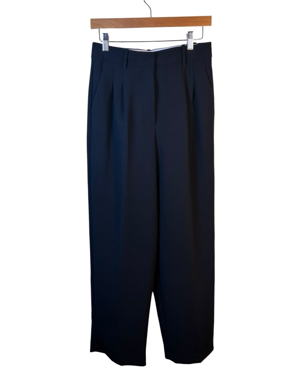 ARITZIA The Effortless Pant Crepette Black High Rise Wide Leg Trouser Sz 8 - Picture 2 of 14